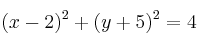 (x-2)^2 + (y+5)^2 = 4