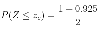 P(Z \leq z_c) = \frac{1+0.925}{2}