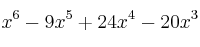 x^6-9x^5+24x^4-20x^3