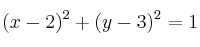 (x-2)^2 + (y-3)^2 = 1