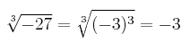 \sqrt[3]{-27}=\sqrt[3]{(-3)^3}=-3