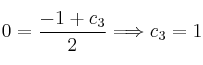 0 = \frac{-1+c_3}{2} \Longrightarrow c_3=1