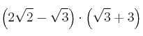\left( 2\sqrt{2} - \sqrt{3} \right) \cdot \left( \sqrt{3} + 3 \right)