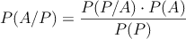 P(A/P) = \frac{P(P/A) \cdot P(A)}{P(P)}
