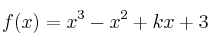 f(x) = x^3-x^2+kx+3
