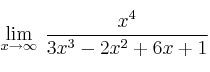 \lim\limits_{x \rightarrow \infty} \: \frac{x^4}{3x^3-2x^2+6x+1}