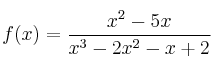 f(x) =\frac{x^2-5x}{x^3-2x^2-x+2}