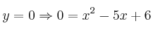 y=0 \Rightarrow 0=x^2-5x+6
