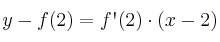 y-f(2) = f\textsc{\char13}(2) \cdot (x-2)