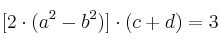 [2 \cdot (a^2-b^2)] \cdot (c+d)=3 
