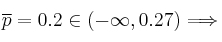 \overline{p}=0.2 \in (-\infty, 0.27) \Longrightarrow