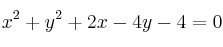 x^2+y^2+2x-4y-4=0