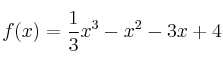 f(x) = \frac{1}{3}x^3-x^2-3x+4