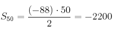 S_{50}=\frac{(-88) \cdot 50}{2} = -2200