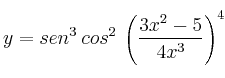 y = sen^3 \: cos^2 \: \left( \frac{3x^2-5}{4x^3} \right)^4