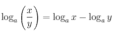 \log_{a} \left( \frac{x}{y} \right) = \log_{a} x -  \log_{a} y