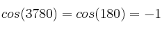 cos(3780) = cos(180) = -1