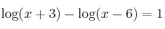 \log (x+3) - \log (x-6) = 1