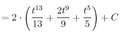 = 2 \cdot \left( \frac{t^{13}}{13} + \frac{2t^9}{9} + \frac{t^5}{5} \right) + C