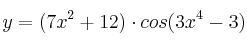 y=(7x^2+12) \cdot cos (3x^4-3)