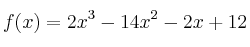 f(x) = 2x^3-14x^2-2x+12