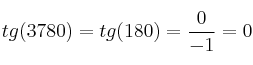 tg(3780) = tg(180) = \frac{0}{-1}=0