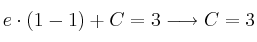 e \cdot (1 -1) + C = 3 \longrightarrow C=3