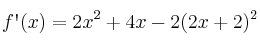 f\textsc{\char13}(x)=\frc{2x^2+4x-2}{(2x+2)^2}