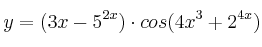 y=(3x-5^{2x}) \cdot cos(4x^3+2^{4x})