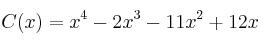 C(x) = x^4-2x^3-11x^2+12x