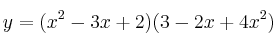y = (x^2-3x+2) (3-2x+4x^2)