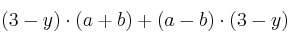 (3-y) \cdot (a+b) + (a-b) \cdot (3-y)