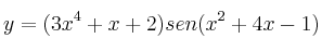 y = (3x^4+x+2) sen (x^2+4x-1)