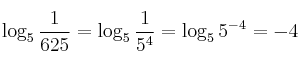  \log_5{\frac{1}{625}} = \log_5{\frac{1}{5^4}} = \log_5{5^{-4}}=-4