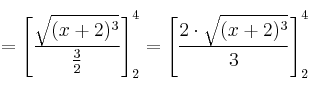 =\left[ \frac{\sqrt{(x+2)^3}}{\frac{3}{2}} \right]_2^4=\left[ \frac{2 \cdot \sqrt{(x+2)^3}}{3} \right]_2^4