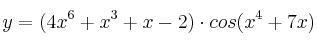 y=(4x^6+x^3+x-2) \cdot cos(x^4+7x)