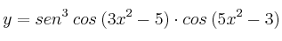 y = sen^3 \: cos \: (3x^2-5) \cdot cos \: (5x^2-3)