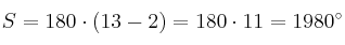S = 180 \cdot (13-2) = 180 \cdot 11 = 1980^\circ
