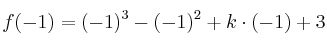 f(-1) = (-1)^3-(-1)^2+k \cdot (-1)+3