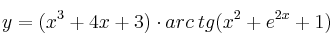 y=(x^3+4x+3) \cdot arc \: tg(x^2+e^{2x}+1)