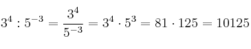 3^4 : 5^{-3} = \frac{3^4}{5^{-3}} = 3^4 \cdot 5^3 = 81 \cdot 125 = 10125