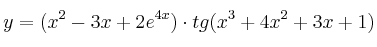y = (x^2-3x+2e^{4x}) \cdot tg (x^3+4x^2+3x+1)