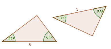 Triángulos con dos ángulos iguales
