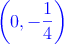 \textcolor{blue}{\left( 0, -\frac{1}{4} \right)}