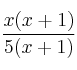 \frac{x(x+1)}{5(x+1)}