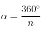 \alpha=\frac{360^\circ}{n}