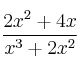 \frac{2x^2+4x}{x^3+2x^2}