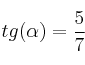 tg(\alpha) = \frac{5}{7}