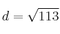 d=\sqrt{113}