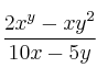 \frac{2x^y - x y^2}{10x - 5y}